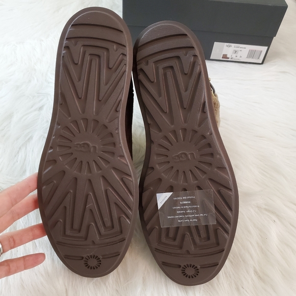 UGG Sz 7 Mini Berge Suede Shearling Cuff Boots - Picture 7 of 15